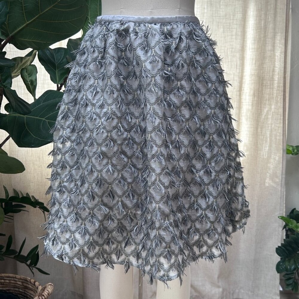 Anthropologie Modern Parisian Romantic Textured Midi Skirt Pockets NWT Womens S